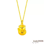 J&rsquo;code真愛密碼金飾 招財招貴人六合生肖-豬 硬金墜子 送白鋼項鍊