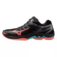Mizuno Wave Voltage 2 [V1GA246006] 男 排球鞋 室內運動 穩定 包覆 回彈 黑 橘 30.5cm 黑/橘