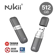 Maktar Nukii 新世代智慧型遠端管理隨身碟 〔 USB-A 512G 〕 隨時自動上鎖 隱私不外流 太空灰