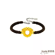 J&rsquo;code真愛密碼金飾 雙龍獻瑞硬金編織手鍊