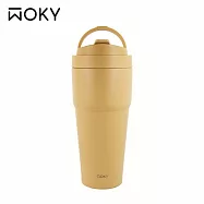 【WOKY 沃廚】&ndash;[●●]渾圓杯 鈦陶瓷款770ml(附彈跳&矽膠粗吸管) 烏龍