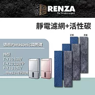 適用 Panasonic 國際牌 F-Y101BW F-Y101BWP F-Y131BW F-Y12CW 空氣清淨除濕機 靜電濾網+活性碳濾網 濾芯 濾心