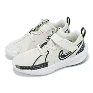 Nike 籃球鞋 G.T. Cut 3 PS 童鞋 中童 黑 綠 米白 運動鞋 魔鬼氈 氣墊 FD7034-005 17cm GREY/GREEN