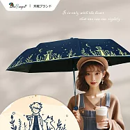 【雙龍牌】小王子輕量黑膠自動開收傘防曬自動傘(抗UV防風晴雨傘折傘B6061D) 海軍藍