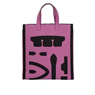 HERMES Petit H 工坊作品羊毛氈及牛皮手提包_展示品 (黑色/紫紅色)