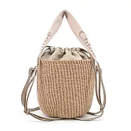 Chloe Woody Basket 草編水桶包小號 粉色