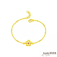 J&rsquo;code真愛密碼金飾 霞海城隍 小桃花硬金手鍊