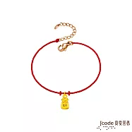 J&rsquo;code真愛密碼金飾 霞海城隍 桃花好旺御守硬金編織手鍊-迷你款