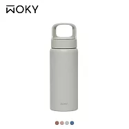 【WOKY 沃廚】輕芯鈦瓷提手運動保溫瓶600ml 舶灰
