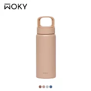 【WOKY 沃廚】輕芯鈦瓷提手運動保溫瓶600ml 畔粉