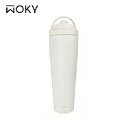 【WOKY 沃廚】手提激凍輕芯鈦瓷易潔層保溫杯1000ml 橡白
