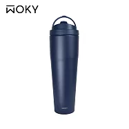 【WOKY 沃廚】手提激凍輕芯鈦瓷易潔層保溫杯1000ml 湛海藍