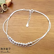 簡約亮面雙層排列圓珠蛇鍊925純銀手鍊.女用手鍊