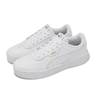 Puma 休閒鞋 Carina 3.0 女鞋 白 皮革 復古 緩衝 餅乾鞋 小白鞋 40036501 24cm WHITE/WHITE
