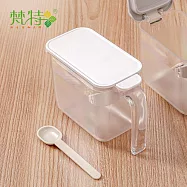 【梵特】彈蓋式調味料盒(附挖勺)-3入- 白