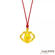 J&rsquo;code真愛密碼金飾 蛇麼都如意硬金墜子 送紅繩