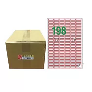 【龍德】LONGDER 三用電腦標籤 A4 198格9*33mm 紅框 1000張/箱 LD-825-J-B(適用雷射、噴墨、影印)