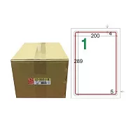 【龍德】LONGDER 三用電腦標籤 A4 1格圓角 200*289mm 紅框 1000張/箱 LD-860-J-B(適用雷射、噴墨、影印)