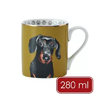 《Mikasa》金邊瓷製馬克杯 | 水杯 茶杯 咖啡杯 - 臘腸犬280ml