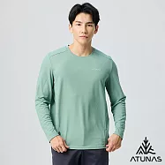 【ATUNAS 歐都納】男款POLARTEC POWER DRY吸濕排汗透氣快乾長袖T恤/大尺碼A1TSGZ01M- 2XL 霧綠