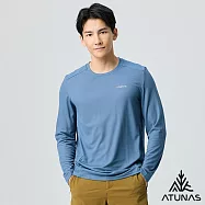 【ATUNAS 歐都納】男款POLARTEC POWER DRY吸濕排汗透氣快乾長袖T恤/大尺碼A1TSGZ01M- 2XL 原力藍