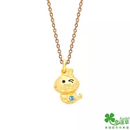 幸運草金飾 多喜蛇黃金/水晶墜子 送白鋼項鍊