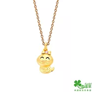 幸運草金飾 多樂蛇黃金/水晶墜子 送玫瑰鋼項鍊