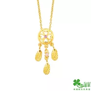 幸運草金飾 四季如春黃金/水晶項鍊