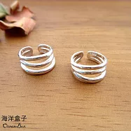 精緻多層線條寬版耳骨夾925純銀夾式耳環