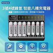 Kamera Kando 液晶充電顯示 八槽充電器 E8 USB供電 適用3號AA 4號AAA鎳氫 車充行動電源供電