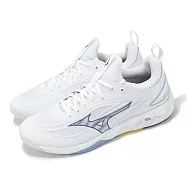 Mizuno 排球鞋 Wave Luminous 3 男鞋 白 藍 針織 輕量 室內運動 羽排鞋 美津濃 V1GA2420-96 30cm WHITE/NAVY