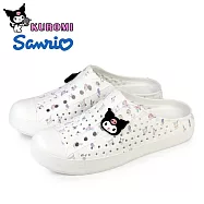 【HELLO KITTY】女 KUROMI 酷洛米 防水拖鞋 懶人拖鞋 半拖鞋 穆勒鞋 洞洞鞋 雨鞋 防水鞋 EU41 白色