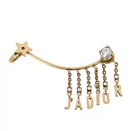 DIOR J&rsquo;adior 星星圖案及垂墜標誌復古耳骨夾_展示品 (銅色)