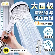 澡爽大面板增壓過濾蓮蓬頭組 四色過濾球x1 附濾心x1 蓮蓬頭 增壓蓮蓬頭 過濾蓮蓬頭 月牙白