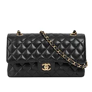 CHANEL 金釦菱格紋粒紋牛皮 25cm COCO包_展示品 (黑色)