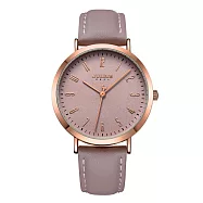 JULIUS 聚利時 最初計時 皮革經典文青腕錶 JA-1017(五色/37.5mm) 藕粉