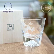 【日本田島硝子】日本製富士山雕花威士忌杯-紅葉