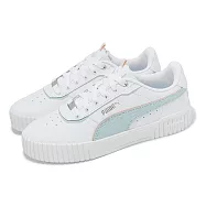 Puma 休閒鞋 Carina 2.0 Lux 女鞋 白 藍 皮革 復古 小白鞋 39501708 24.5cm WHITE/FROSTED DEW