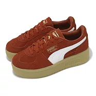 Puma 休閒鞋 Palermo Elevata Wns 女鞋 紅棕 白 麂皮 復古 膠底 厚底 德訓鞋 39934803 25.5cm MARS RED/GUM