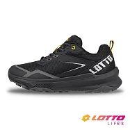【LOTTO 義大利】男 寬楦 CT 450 防潑水多功能野徑徒步鞋- 25.5cm 黑