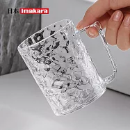 【日本Imakara】冰川輕奢風漱口杯/洗漱杯(附把手)-2入- 水晶白