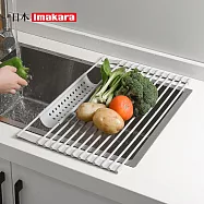 【日本Imakara】矽膠可折疊碗盤瀝水架/水槽瀝水架