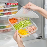 【日本Imakara】可微波冷凍分隔保鮮盒/備餐備菜盒(大款5格)-3入