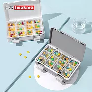 【日本Imakara】7天便攜式多功能磨藥切藥器/儲藥盒- 白