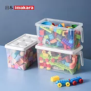 【日本Imakara】極簡風樂高造型可疊式收納盒(附把手)-S-3入
