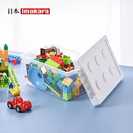 【日本Imakara】極簡風樂高造型可疊式收納盒-M-3入