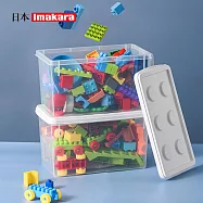 【日本Imakara】極簡風樂高造型可疊式收納盒-L-3入