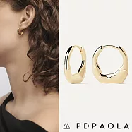 PD PAOLA 西班牙時尚潮牌 優雅波浪紋 金色中圓耳環 MINI MAGMA