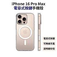 iPhone 16 Pro Max 電容按鍵手機殼 支援MagSafe 磨砂透