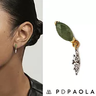 PD PAOLA 西班牙時尚潮牌 金色東菱玉耳環 圓形明亮X欖尖切割 GINGER GREEN